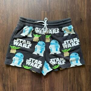 Star Wars R2-D2 & Grogu Graphic Print Drawstring Shorts Small